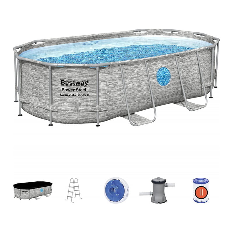 Bestway Power Steel Swim Vista Oval Frame Pool Set - 4.27m
