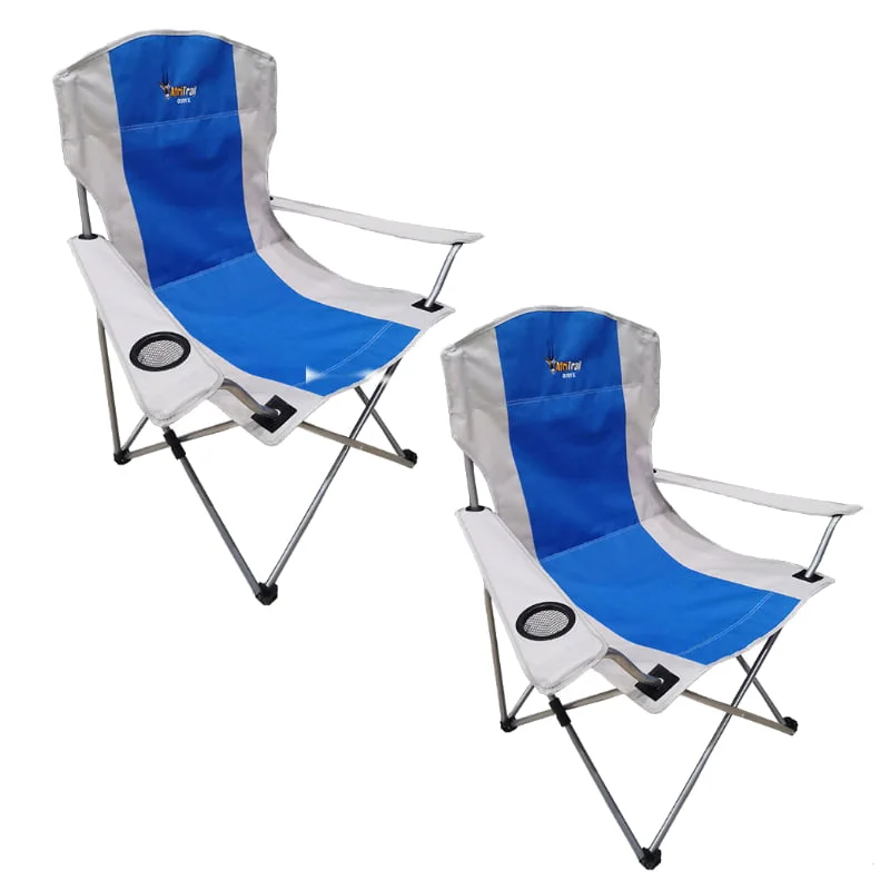 Afritrail Oryx Deluxe Folding Armchair - Blue Twin Pack