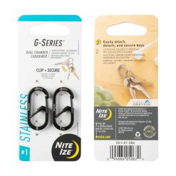 Nite Ize G-Series Dual Chamber Carabiner - No.1 Black Twin Pack