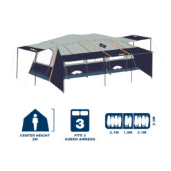 OZtrail Fast Frame Odyssey 10 Person Lumos Blockout Tent