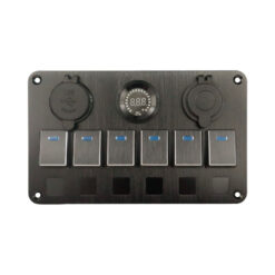 Lumeno Premium Switch and Socket Panel - 6 Switch Black