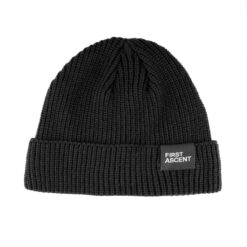 First Ascent Rib Knit Beanie - Black