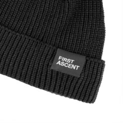 First Ascent Rib Knit Beanie - Black