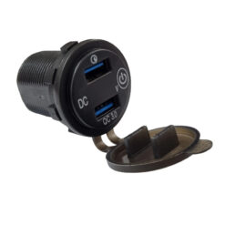 Lumeno Dual QC3 Charger Socket with Voltmeter and On Off Switch