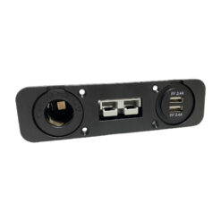 Lumeno Square Connector Panel with 12V Lighter Socket and Dual 2.4A USB Socket