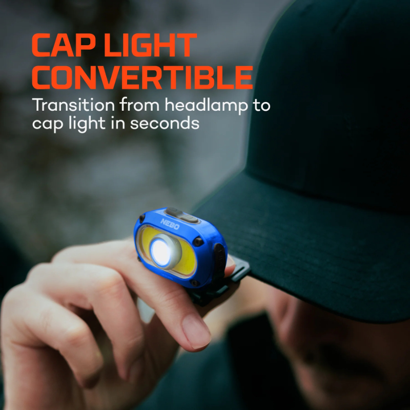Nebo Mycro 550 Headlamp and Cap Light - Blue
