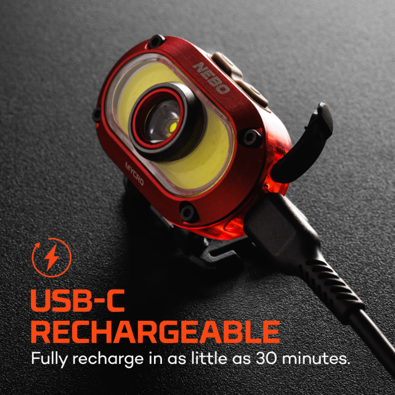 Nebo Mycro 550 Headlamp and Cap Light - Red