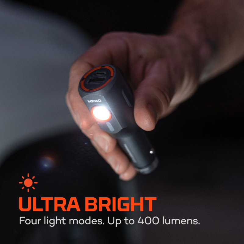 Nebo Transport 400 Flashlight and Car Charger
