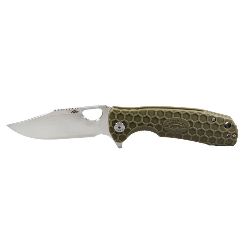 Honey Badger Clip Point 14C28N Large - Green